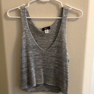 Grey knit crop top